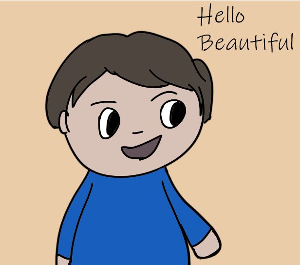 Close up of Jazz saying, "Hello Beautiful."